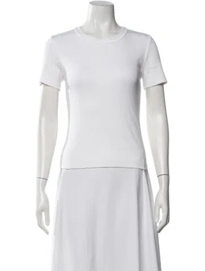 Pre-owned Veronica Beard Crew Neck Short Sleeve T-shirt In White