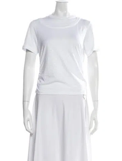 Pre-owned Veronica Beard Crew Neck Short Sleeve T-shirt In White