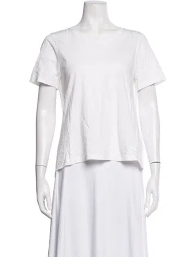 Pre-owned Veronica Beard Crew Neck Short Sleeve T-shirt In White