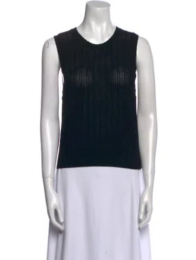 Pre-owned Veronica Beard Crew Neck Sleeveless Top In Black