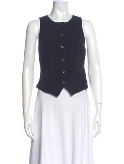 Pre-owned Veronica Beard Crew Neck Sleeveless Top In Blue