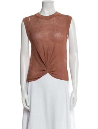 Pre-owned Veronica Beard Crew Neck Sleeveless Top In Brown