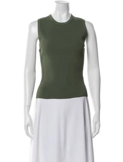 Pre-owned Veronica Beard Crew Neck Sleeveless Top In Green