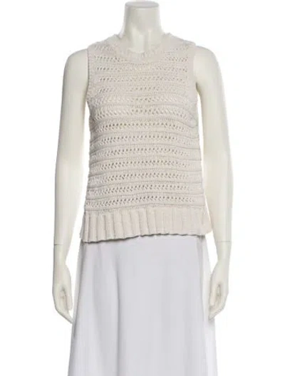 Pre-owned Veronica Beard Crew Neck Sleeveless Top In Neutral