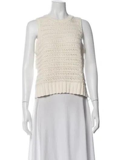 Pre-owned Veronica Beard Crew Neck Sleeveless Top In Neutral