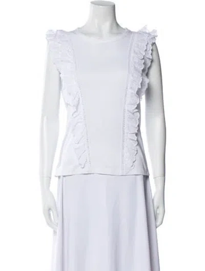 Pre-owned Veronica Beard Crew Neck Sleeveless Top W/ Tags In White
