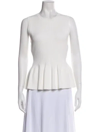 Pre-owned Veronica Beard Crew Neck Sleeveless Top In White
