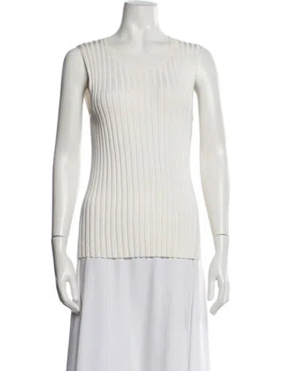 Pre-owned Veronica Beard Crew Neck Sleeveless Top In White