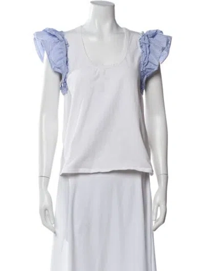 Pre-owned Veronica Beard Crew Neck Sleeveless Top In White