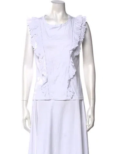 Pre-owned Veronica Beard Crew Neck Sleeveless Top In White