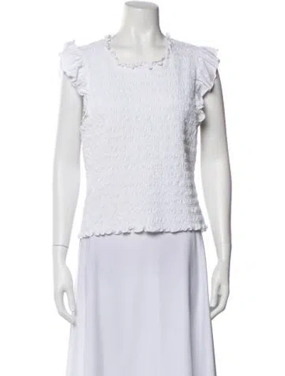 Pre-owned Veronica Beard Crew Neck Sleeveless Top In White