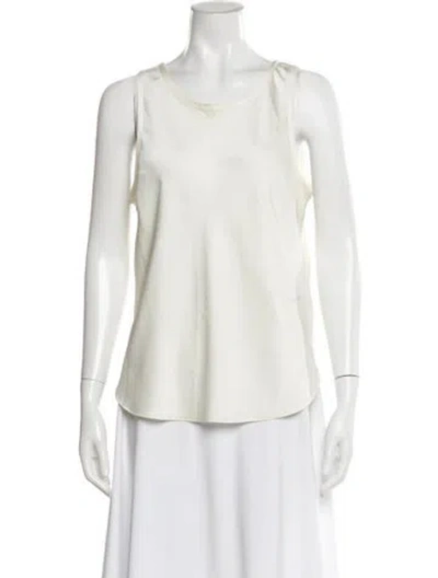 Pre-owned Veronica Beard Crew Neck Sleeveless Top In White