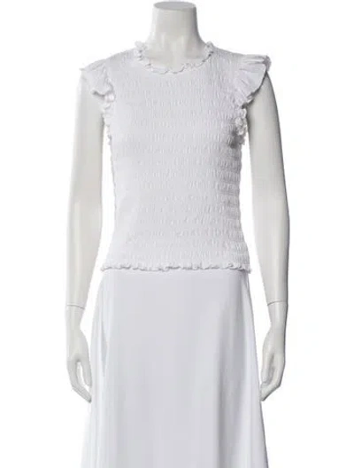 Pre-owned Veronica Beard Crew Neck Sleeveless Top In White