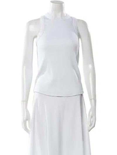 Pre-owned Veronica Beard Crew Neck Sleeveless Top In White