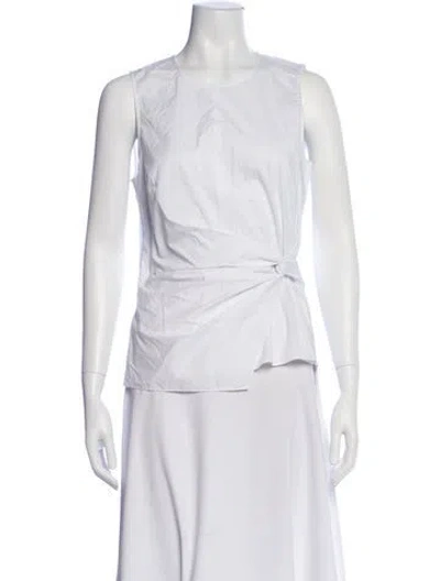 Pre-owned Veronica Beard Crew Neck Sleeveless Top In White