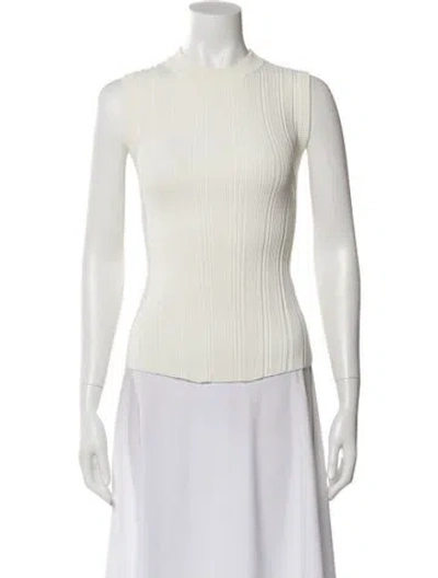 Pre-owned Veronica Beard Crew Neck Sleeveless Top In White