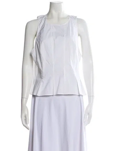 Pre-owned Veronica Beard Crew Neck Sleeveless Top In White