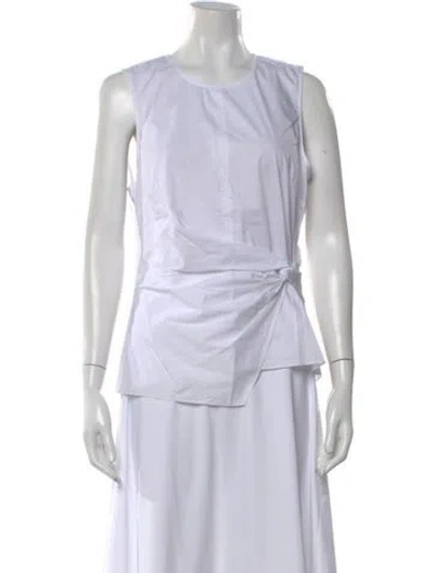 Pre-owned Veronica Beard Crew Neck Sleeveless Top In White