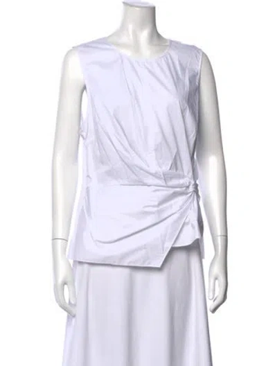 Pre-owned Veronica Beard Crew Neck Sleeveless Top In White