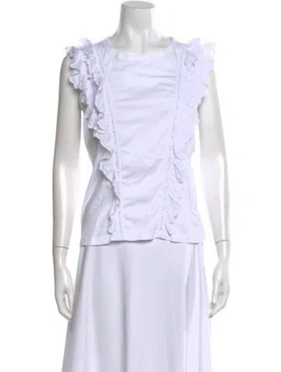 Pre-owned Veronica Beard Crew Neck Sleeveless Top In White
