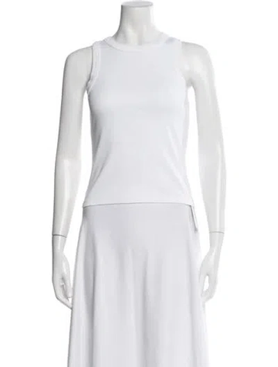 Pre-owned Veronica Beard Crew Neck Sleeveless Top In White