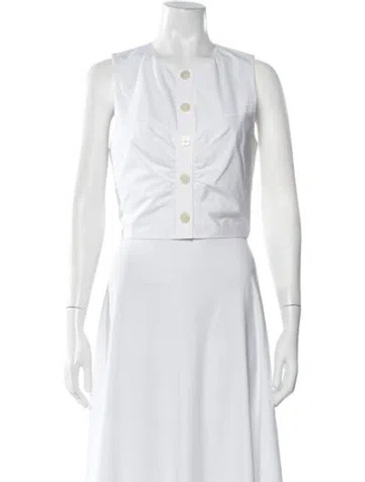 Pre-owned Veronica Beard Crew Neck Sleeveless Top In White