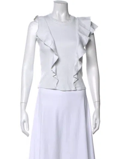 Pre-owned Veronica Beard Crew Neck Sleeveless Top In White
