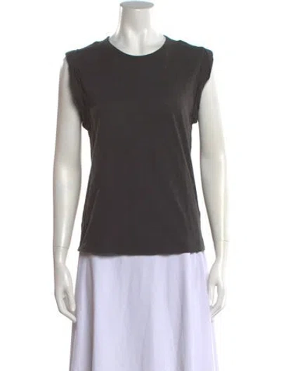 Pre-owned Veronica Beard Crew Neck Sleeveless T-shirt In Gray