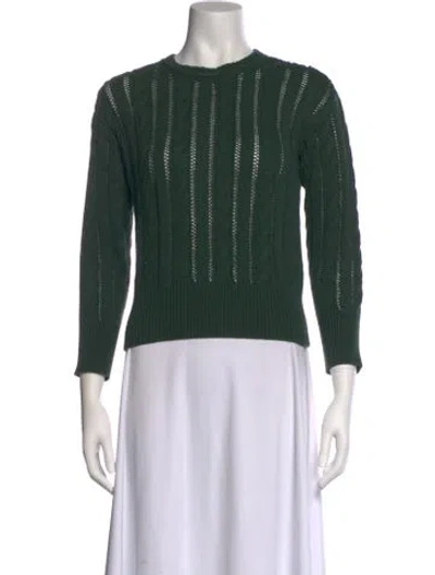 Pre-owned Veronica Beard Crew Neck Sweater In Green