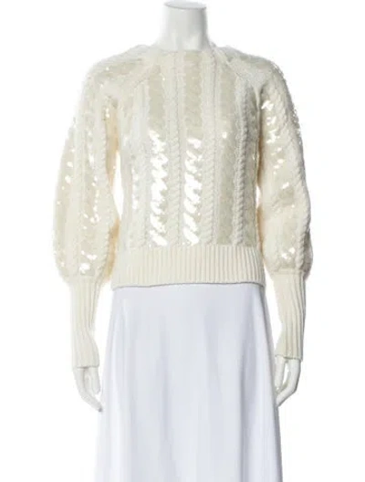 Pre-owned Veronica Beard Crew Neck Sweater W/ Tags In White