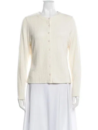 Pre-owned Veronica Beard Crew Neck Sweater In White