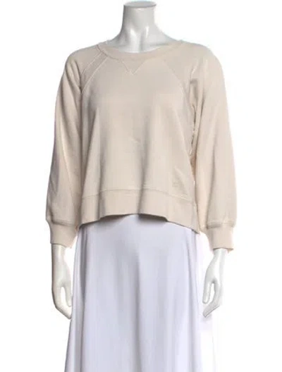 Pre-owned Veronica Beard Crew Neck Three-quarter Sleeve Sweatshirt In Neutral