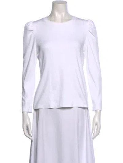 Pre-owned Veronica Beard Crew Neck Three-quarter Sleeve Sweatshirt In White