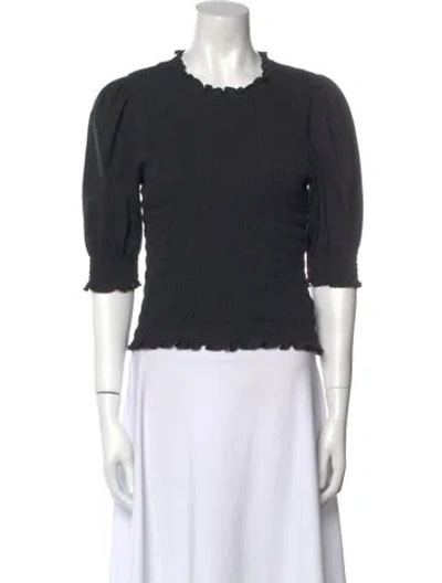 Pre-owned Veronica Beard Crew Neck Three-quarter Sleeve Top In Black