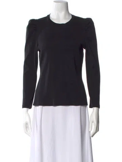 Pre-owned Veronica Beard Crew Neck Three-quarter Sleeve Top In Black