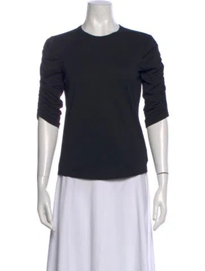Pre-owned Veronica Beard Crew Neck Three-quarter Sleeve Top In Black