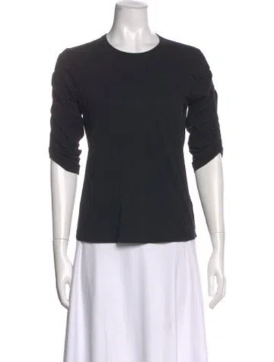 Pre-owned Veronica Beard Crew Neck Three-quarter Sleeve Top In Black