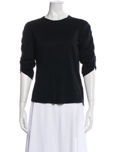 Pre-owned Veronica Beard Crew Neck Three-quarter Sleeve Top In Black
