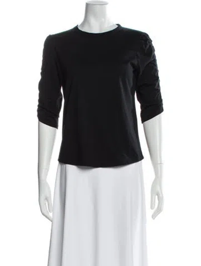 Pre-owned Veronica Beard Crew Neck Three-quarter Sleeve Top In Black