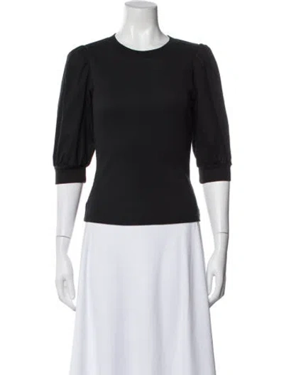 Pre-owned Veronica Beard Crew Neck Three-quarter Sleeve Top In Black
