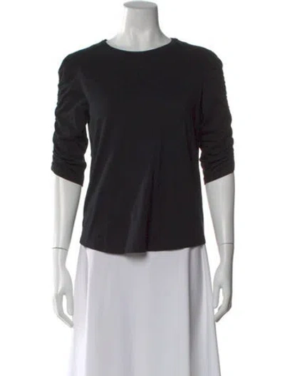 Pre-owned Veronica Beard Crew Neck Three-quarter Sleeve Top In Black