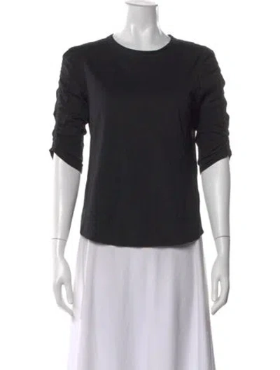 Pre-owned Veronica Beard Crew Neck Three-quarter Sleeve Top In Black