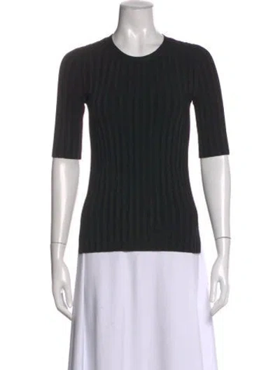 Pre-owned Veronica Beard Crew Neck Three-quarter Sleeve Top In Black