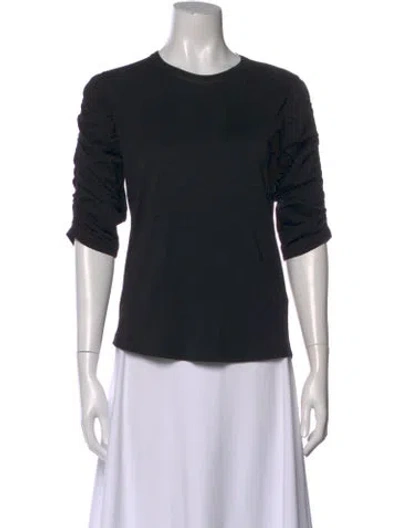 Pre-owned Veronica Beard Crew Neck Three-quarter Sleeve Top In Black