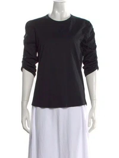 Pre-owned Veronica Beard Crew Neck Three-quarter Sleeve Top In Black