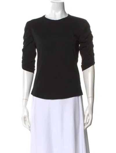 Pre-owned Veronica Beard Crew Neck Three-quarter Sleeve Top In Black