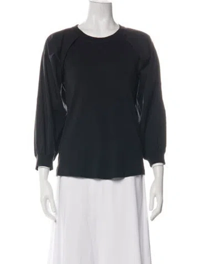 Pre-owned Veronica Beard Crew Neck Three-quarter Sleeve Top In Black