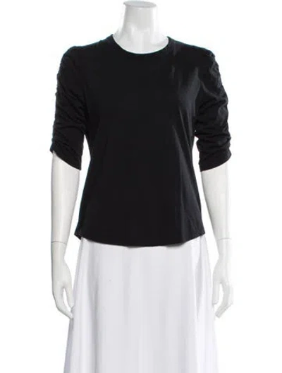 Pre-owned Veronica Beard Crew Neck Three-quarter Sleeve Top In Black