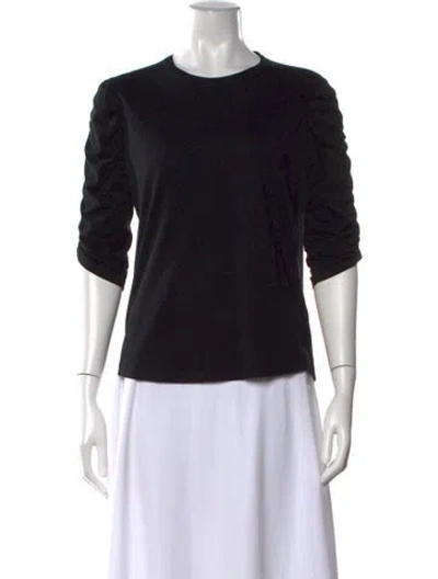 Pre-owned Veronica Beard Crew Neck Three-quarter Sleeve Top In Black