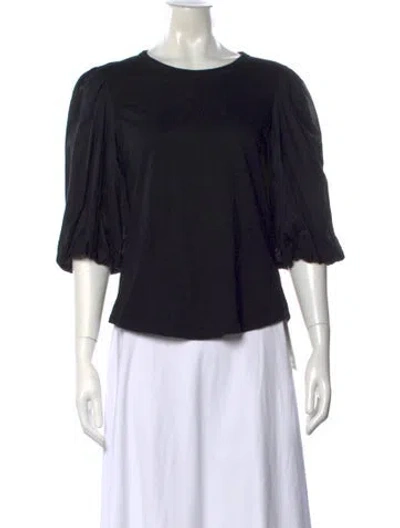 Pre-owned Veronica Beard Crew Neck Three-quarter Sleeve Top In Black